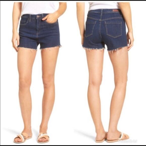 BLANK NYC Retro High Rise Dark Wash Denim Cutoff Shorts Size 26 NWT - Picture 2 of 7